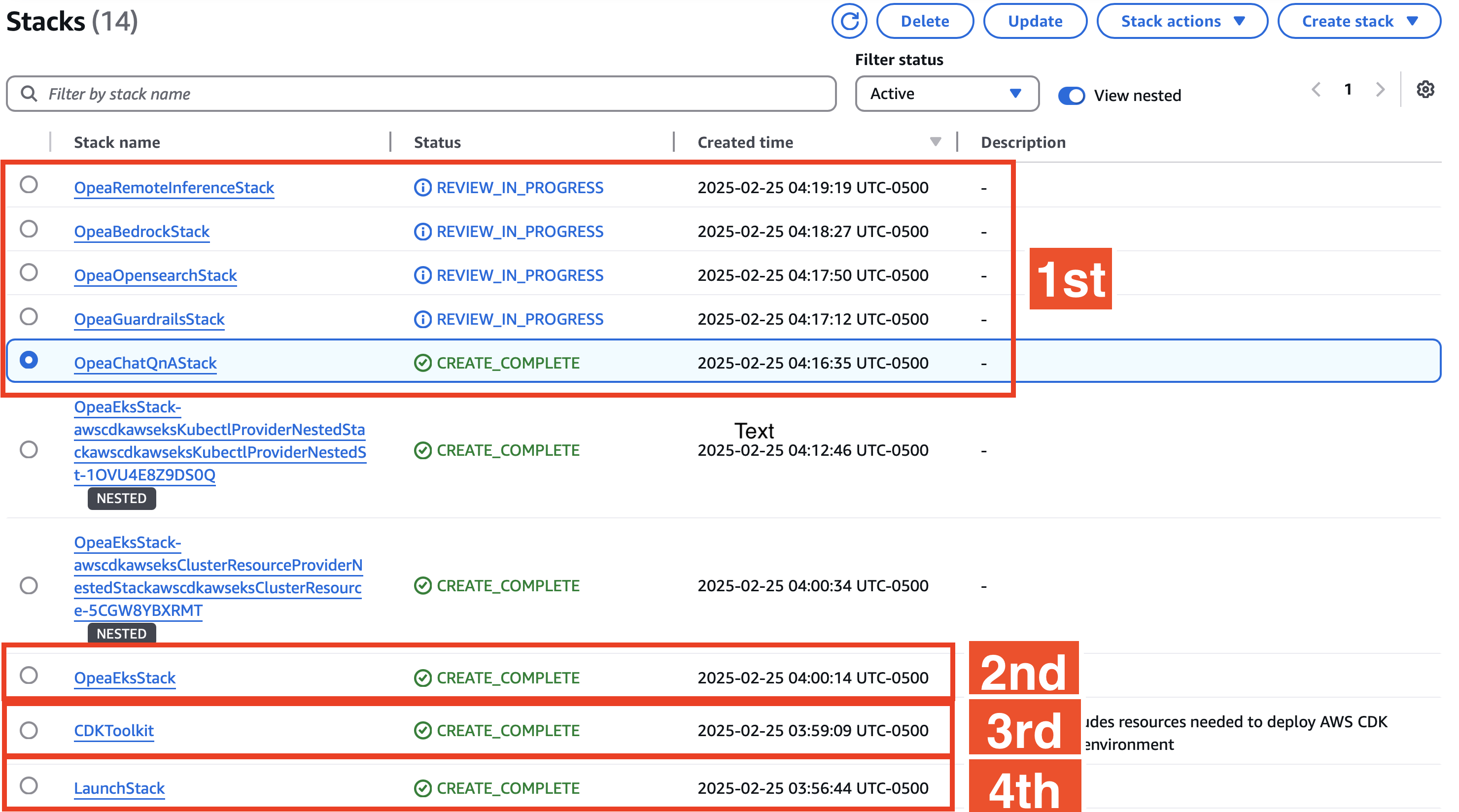 CloudFormation Stack Deletion Order